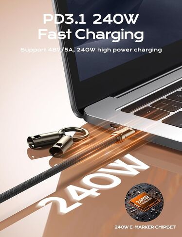 Phone Lanyard Crossbody USB C Cable, PD240W USB C to USB C Cables, Anti Theft Phone Strap Universal Cell Phone Neck lanyard for iPhone/Samsung/Android Phones(Black/3.93ft) in Saudi Arabia