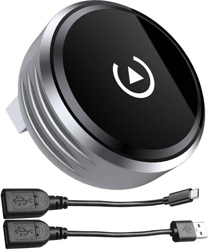 محول CarPaly وAndroid اللاسلكي - تحويل CarPlay السلكي من المصنع إلى قابس Dongle لتشغيل السيارة اللاسلكية، يعمل مع iPhone iOS 10+& Android 9+، كابلان متضمنان USB A إلى USB C & A (CB06) in Kuwait