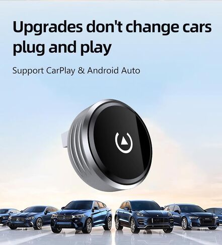 محول CarPaly وAndroid اللاسلكي - تحويل CarPlay السلكي من المصنع إلى قابس Dongle لتشغيل السيارة اللاسلكية، يعمل مع iPhone iOS 10+& Android 9+، كابلان متضمنان USB A إلى USB C & A (CB06) in Kuwait