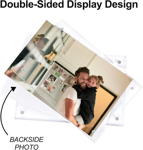 Fixwal 4x6 Picture Frame, 6 Pack Acrylic Frames, Clear Double Sided Photo Frame with Magnetic Desktop in Saudi Arabia