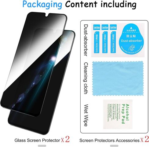قطعتان من واقي شاشة الخصوصية لهاتف Samsung Galaxy A06|زجاج مقسى مضاد للتجسس ومضاد للخدش، وصلابة 9H وسهولة التركيب in Saudi Arabia
