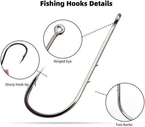 400Pcs Carbon Steel Fishing Hooks with Double Guard Points (1#-10#) – Essential for Every Angler's Gear Box in Saudi Arabia