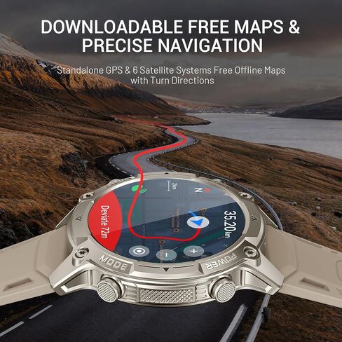 2026 AI Smart Watch with Standalone GPS & Offline Maps, 5ATM Waterproof, 1.43" AMOLED, 21-Day Battery, 178 Sports Modes, Compass, Heart Rate/SpO2/Stress/Sleep Monitor, for Android iOS Men Women Black in Kuwait