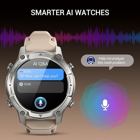 2026 AI Smart Watch with Standalone GPS & Offline Maps, 5ATM Waterproof, 1.43" AMOLED, 21-Day Battery, 178 Sports Modes, Compass, Heart Rate/SpO2/Stress/Sleep Monitor, for Android iOS Men Women Black in Kuwait