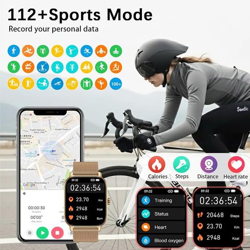 Smart Watch for Women Fitness Tracker: Gold Make Answer Call Waterproof Running Smartwatch Android Phone iPhone Samsung Compatible Digital Mens Watches Pedometer Step Tracker Heart Rate Monitor in Saudi Arabia