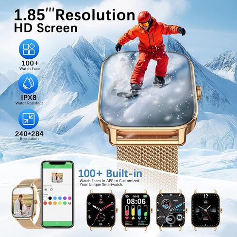 Smart Watch for Women Fitness Tracker: Gold Make Answer Call Waterproof Running Smartwatch Android Phone iPhone Samsung Compatible Digital Mens Watches Pedometer Step Tracker Heart Rate Monitor in Saudi Arabia