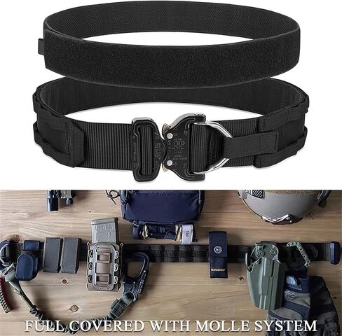 PETAC GEAR Tactical Battle Belt With Cobra Buckle D-Ring | Military Heavy Duty Rigger Gun Belts | Inner Outer Molle Belt. in Saudi Arabia