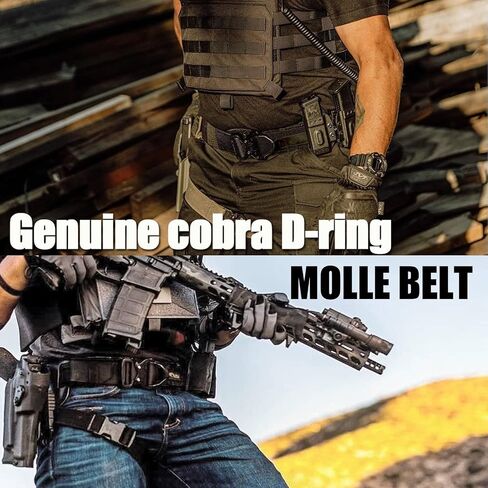 PETAC GEAR Tactical Battle Belt With Cobra Buckle D-Ring | Military Heavy Duty Rigger Gun Belts | Inner Outer Molle Belt. in Saudi Arabia