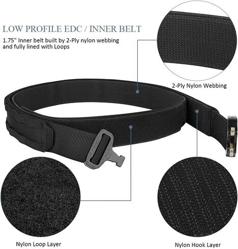 PETAC GEAR Tactical Battle Belt With Cobra Buckle D-Ring | Military Heavy Duty Rigger Gun Belts | Inner Outer Molle Belt. in Saudi Arabia