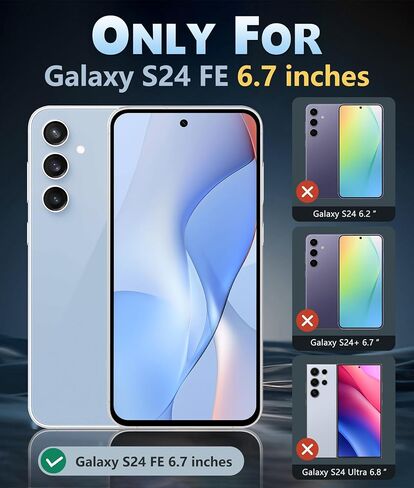 FNTCASE for Samsung Galaxy S25-FE Case: for Samsung Galaxy S25 FE Clear Military Grade Drop Protection Anti Yellowing Cell Phone Cover - Rugged Shockproof Protective Bumper Transparent Phonecase in Saudi Arabia