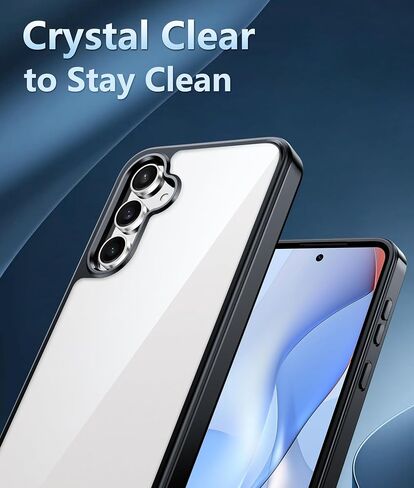 FNTCASE for Samsung Galaxy S25-FE Case: for Samsung Galaxy S25 FE Clear Military Grade Drop Protection Anti Yellowing Cell Phone Cover - Rugged Shockproof Protective Bumper Transparent Phonecase in Saudi Arabia