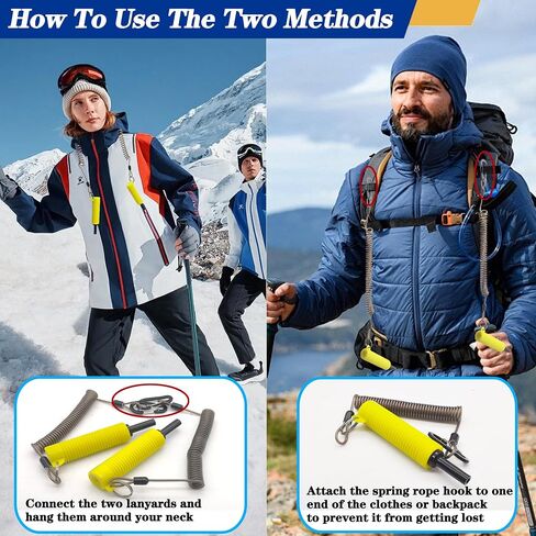 Ice Fishing Safety Picks with Retractable Safety Coiled Lanyard, Portable Ice Picks Spikes Gear Accessories for Skating & Fishing, Walking on Ice in Saudi Arabia