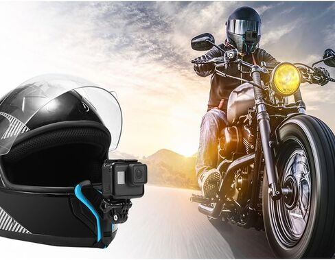 حامل كاميرا بحزام للذقن متوافق مع GoPro Hero 13، 12، 11، 10، 9، 8، 7، (2018)، 7، حوامل ومشابك الكاميرا لـ Xiaomi Yi، SJCAM (أسود) in Saudi Arabia
