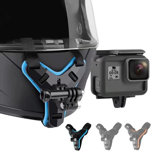 حامل كاميرا بحزام للذقن متوافق مع GoPro Hero 13، 12، 11، 10، 9، 8، 7، (2018)، 7، حوامل ومشابك الكاميرا لـ Xiaomi Yi، SJCAM (أسود) in Saudi Arabia