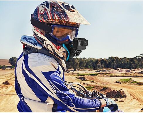 حامل كاميرا بحزام للذقن متوافق مع GoPro Hero 13، 12، 11، 10، 9، 8، 7، (2018)، 7، حوامل ومشابك الكاميرا لـ Xiaomi Yi، SJCAM (أسود) in Saudi Arabia