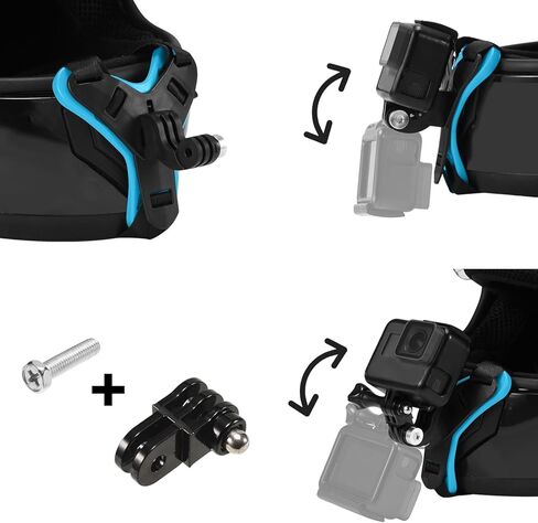حامل كاميرا بحزام للذقن متوافق مع GoPro Hero 13، 12، 11، 10، 9، 8، 7، (2018)، 7، حوامل ومشابك الكاميرا لـ Xiaomi Yi، SJCAM (أسود) in Saudi Arabia