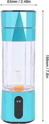 Dpofirs Hydrogen Water Machine, 6000 to 8000 PPB 208ml Portable Hydrogen Water Bottle LED Display Rechargeable for Office Travel Exercise (Blue) in Saudi Arabia