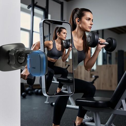 1Pcs Gym Magnetic Phone Holder,Portable Gym Magnetic Phone Holder - Adjustable Bendable Stand for Workout Enthusiasts, Fitness Lovers in Home Gyms & Fitness Centers in Kuwait