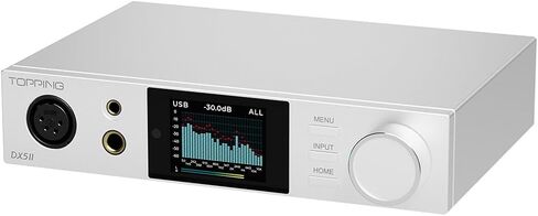 Topping DX5 II Fully Balanced DAC & Headphone Amp Combo Dual ES9039Q2M DSD512 PCM768kHz LDAC Decoder Amplifier (Silver) in Saudi Arabia
