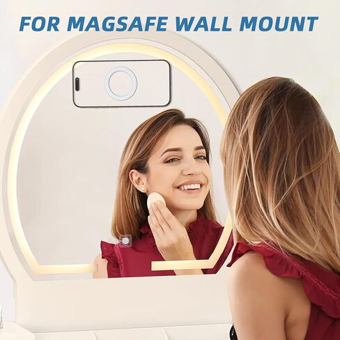حامل هاتف مثبت على الحائط من 3 قطع لهاتف Magsafe iPhone 17 16 15 14 13 12 Air Pro Max Plus mini، حامل هاتف دش مغناطيسي مثبت على الحائط، ملصق حامل حلقة مغناطيسية للمطبخ/الحمام/السيارة/المرآة، أسود in Kuwait