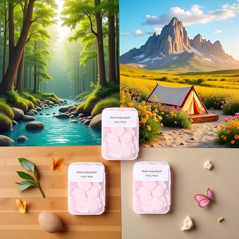 300pcs Portable Hand Washing Soap Sheets, Scented Mini Soap Sheets, Paper Soap for Travel,Disposable Soluble Soap for Outdoor Travel, Camping, Hiking in Saudi Arabia