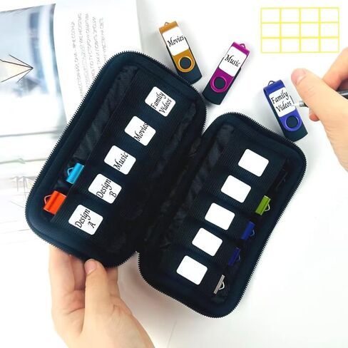 10-Slot USB Flash Drive Organizer Pouch - Durable Neoprene Storage Case with Secure Elastic Slots & Zipper Closure for U Disks, Hard Drives, Memory Cards（Black） in Saudi Arabia