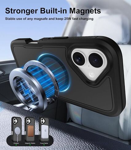 Annymall Magnetic for iPhone 17 Case [Compatible with MagSafe] Full-Body Rugged Heavy Duty Phone Cover with Screen Protector Shockproof Drop Protection for Apple 17 6.3" Purple/Clear in Saudi Arabia