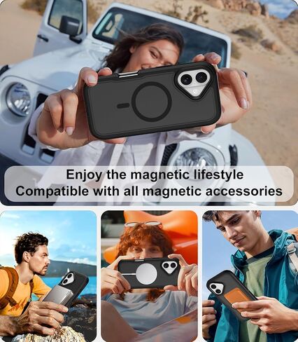 Annymall Magnetic for iPhone 17 Case [Compatible with MagSafe] Full-Body Rugged Heavy Duty Phone Cover with Screen Protector Shockproof Drop Protection for Apple 17 6.3" Purple/Clear in Saudi Arabia