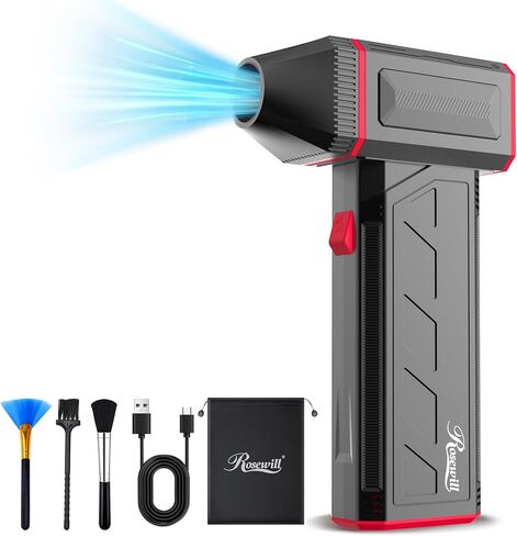 Rosewill Electric Air Duster - 110,000 RPM Super Power Cordless Compressed Air Duster, 3-Gear Adjustable Mini Blower with Fast Charging, Dust Blower for Computer, Keyboard, Pet, House, Outdoor and Car in Saudi Arabia