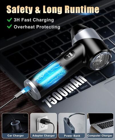 Compressed Air Duster-310,000RPM Cordless Air Blower with LED Light, 4 Gear Adjustable Turbo Fan, Super Power Electric Air Duster for Computer, Keyboard, Outdoor, House and Car in Saudi Arabia