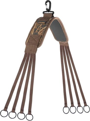 Zylora Duck Strap Carrier for Hunting – Neoprene Padded Waterfowl Strap with 8 Slip Rings – Duck, Goose & Game Bird Carrier Lanyard – Non-Slip, Multiple Carry Options, Duck Hunting Accessories in Saudi Arabia