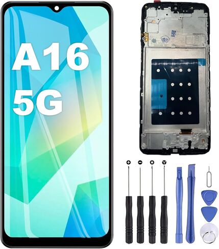 Screen Replacement for Samsung Galaxy A16 5G, LCD Display Touch Screen Digitizer Full Assembly with Frame and Repair Tools Set in Saudi Arabia