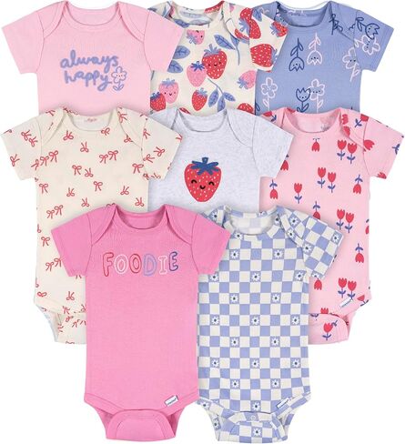 Onesies Brand Baby Girls 8-Pack Short Sleeve Mix & Match Bodysuits in Kuwait