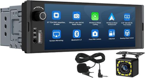 Eonon Single Din Car Radio,10.95-inch 2K HD Large Screen, Android 13 Car Stereo with CarPlay/Android Auto, 6+64GB, Bluetooth 5.1, DSP, Opt & Coax Output, 4G LTE, Split Screen-SD1X6S in Saudi Arabia