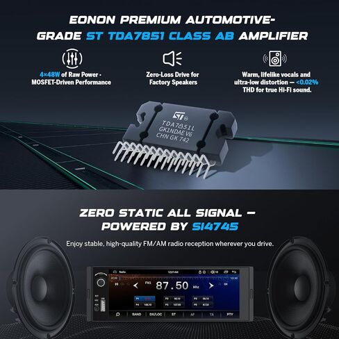 Eonon Single Din Car Radio,10.95-inch 2K HD Large Screen, Android 13 Car Stereo with CarPlay/Android Auto, 6+64GB, Bluetooth 5.1, DSP, Opt & Coax Output, 4G LTE, Split Screen-SD1X6S in Saudi Arabia