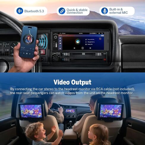 Eonon Single Din Car Radio,10.95-inch 2K HD Large Screen, Android 13 Car Stereo with CarPlay/Android Auto, 6+64GB, Bluetooth 5.1, DSP, Opt & Coax Output, 4G LTE, Split Screen-SD1X6S in Saudi Arabia