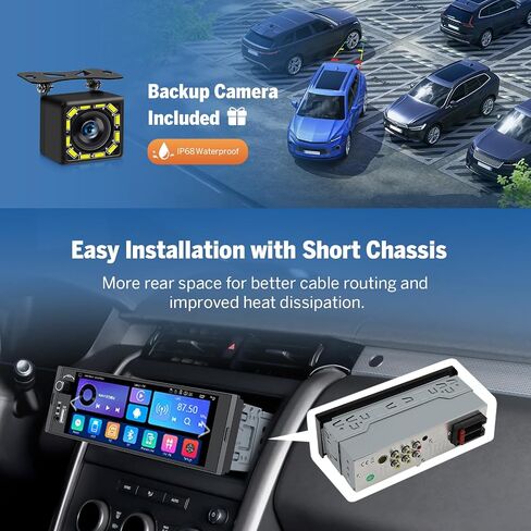 Eonon Single Din Car Radio,10.95-inch 2K HD Large Screen, Android 13 Car Stereo with CarPlay/Android Auto, 6+64GB, Bluetooth 5.1, DSP, Opt & Coax Output, 4G LTE, Split Screen-SD1X6S in Saudi Arabia