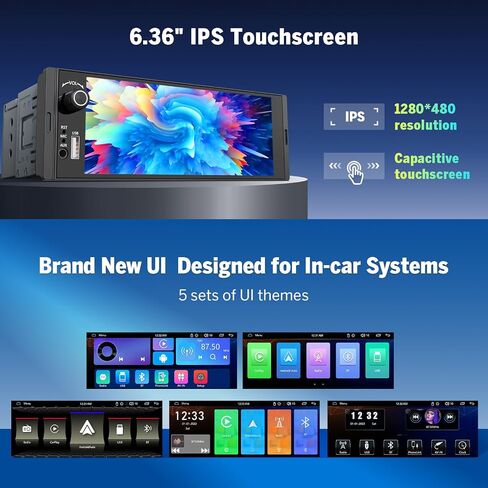 Eonon Single Din Car Radio,10.95-inch 2K HD Large Screen, Android 13 Car Stereo with CarPlay/Android Auto, 6+64GB, Bluetooth 5.1, DSP, Opt & Coax Output, 4G LTE, Split Screen-SD1X6S in Saudi Arabia