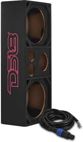 DS18 VOC12PRO Dual 12" Voceteo Ported Enclosure | Dual 4" Tweeters + 2" Driver Slot | Prewired & Speakon-Ready MDF Box | Black Carpet Finish | Chuchero Box in Saudi Arabia