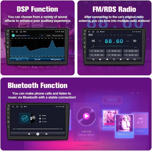Car Radio Stereo Upgrade for Jeep Compass/Patriot 2010-2016, Android Head Unit with 10.1 Inch Touch Screen/Backup Camera/Wireless CarPlay & Android Auto/Mirroring/Wi-Fi/Bluetooth/FM/SWC in Kuwait