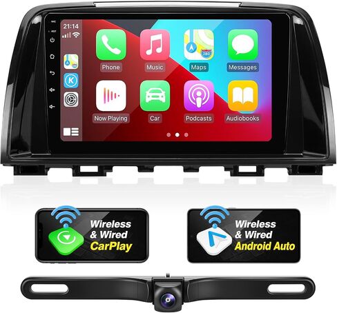 for Mazda 6 Radio Compatible with Wireless Carplay Android Auto,Car Stereo Upgrade Bluetooth Navigation GPS WiFi FM AM Multimedia Player Backup Camera Touchscreen 8-Core HeadUnit (2014-2015) in Saudi Arabia