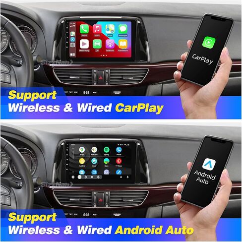 for Mazda 6 Radio Compatible with Wireless Carplay Android Auto,Car Stereo Upgrade Bluetooth Navigation GPS WiFi FM AM Multimedia Player Backup Camera Touchscreen 8-Core HeadUnit (2014-2015) in Saudi Arabia