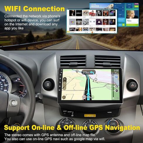 (4G RAM 64G ROM) Car Radio for Toyota Tacoma 2005-2015, 9 Inch Tacoma Stereo Support Carplay/Android Auto,GPS Navigation&Bluetooth,Backup Camera 1080P,SWC/FM Radio in Saudi Arabia