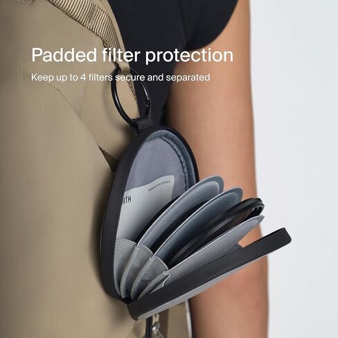 Urth Lens Filter Pouch — Weatherproof, Padded Case for 4 Circular Filters with Clip-On Carabiner in Saudi Arabia
