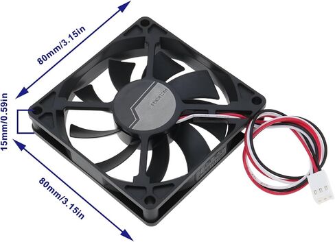 Cooling Fan DC Brushless FBK08T24H 80x80x15mm 24V 0.17A for Server Network Industrial Computer Hardware in Saudi Arabia