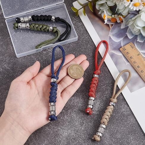 UNICRAFTALE 5Pcs 13.8cm Paracord Knife Lanyard with Skull Beads Braid Paracord Keychain for Pocket Knife EDC Tools in Saudi Arabia