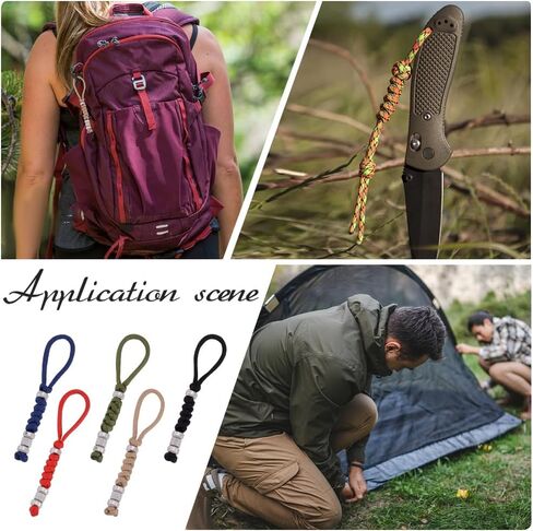 UNICRAFTALE 5Pcs 13.8cm Paracord Knife Lanyard with Skull Beads Braid Paracord Keychain for Pocket Knife EDC Tools in Saudi Arabia