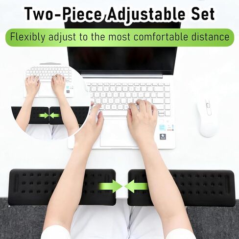 L-Shaped Memory Foam Desk Elbow Pad, 2-Piece Ergonomic Arm Rest Cushion, Non-Slip Desk Edge Wrist Support for Office Home in Saudi Arabia