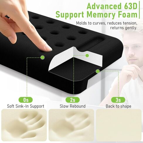 L-Shaped Memory Foam Desk Elbow Pad, 2-Piece Ergonomic Arm Rest Cushion, Non-Slip Desk Edge Wrist Support for Office Home in Saudi Arabia