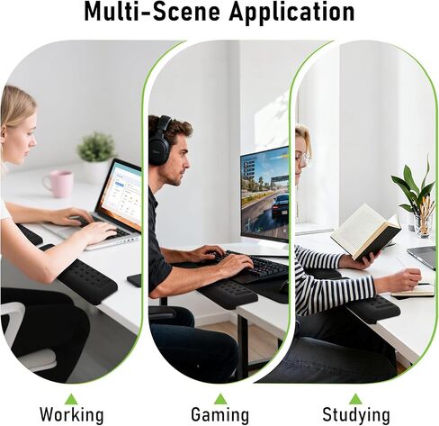 L-Shaped Memory Foam Desk Elbow Pad, 2-Piece Ergonomic Arm Rest Cushion, Non-Slip Desk Edge Wrist Support for Office Home in Saudi Arabia